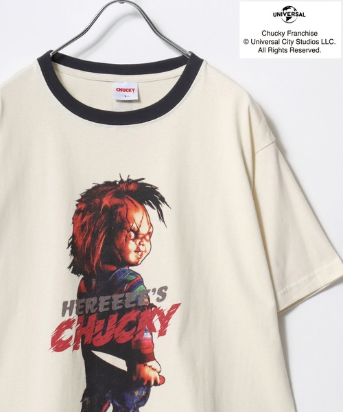 MARUKAWA(マルカワ)の「2026SS Child's Play/チャイルドプレイ チャッキー プリント サガラ刺繍 半袖Tシャツ レディース メンズ(Tシャツ/カットソー・レディース・ホワイト系その他/ホワイト/チャコール/ブルー・L/M)」の2枚目の写真