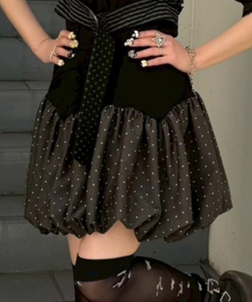 Candy Stripper(キャンディストリッパー)の「TINY DOT BALLOON スカート(スカート・レディース・グレー/オフホワイト/チャコール・FREE)」の3枚目の写真