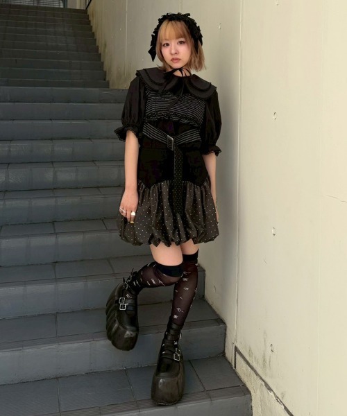 Candy Stripper(キャンディストリッパー)の「TINY DOT BALLOON スカート(スカート・レディース・グレー/オフホワイト/チャコール・FREE)」の15枚目の写真