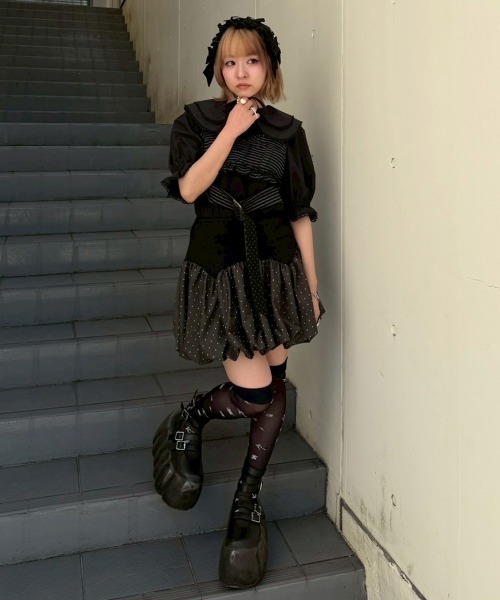 Candy Stripper(キャンディストリッパー)の「TINY DOT BALLOON スカート(スカート・レディース・グレー/オフホワイト/チャコール・FREE)」の16枚目の写真