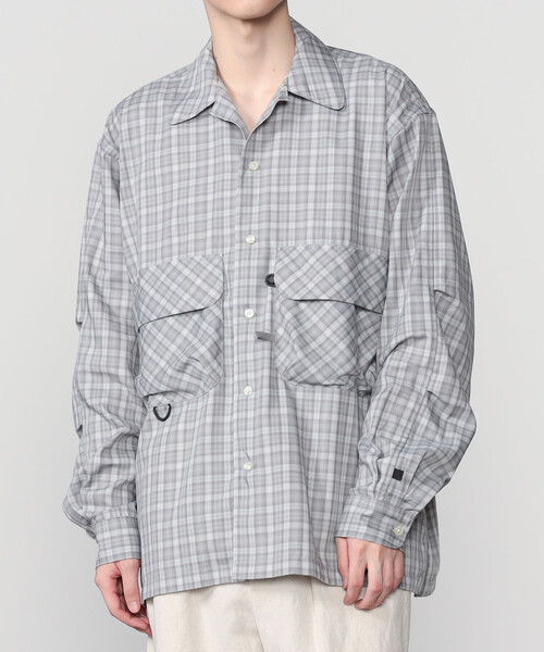 DAIWA PIER39（ダイワピア39）の「DAIWA PIER39 | TECH SPORTS OPEN COLLAR SHIRT L/S GREN PLAID MEN（シャツ/ブラウス・メンズ・ブラウン系その他/ライトグレー・L/S/M）」の2枚目の写真