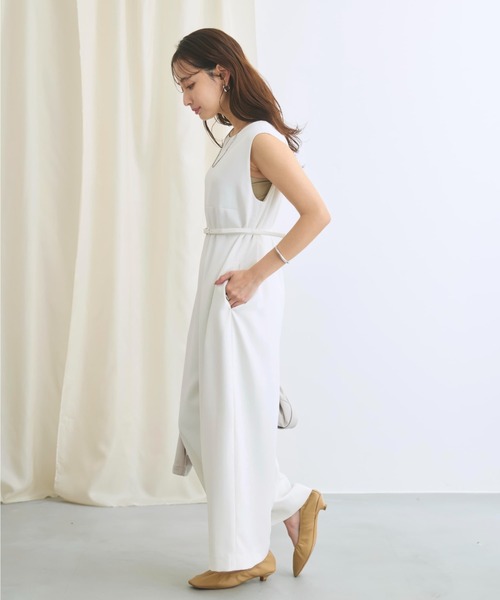 COHINA(コヒナ)の「キーネックとろみオールインワン 【低身長・小柄女性】(つなぎ/オールインワン・レディース・ブラック/ホワイト/ネイビー・REGULAR/SHORT)」の20枚目の写真