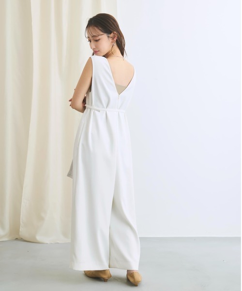 COHINA(コヒナ)の「キーネックとろみオールインワン 【低身長・小柄女性】(つなぎ/オールインワン・レディース・ブラック/ホワイト/ネイビー・REGULAR/SHORT)」の21枚目の写真