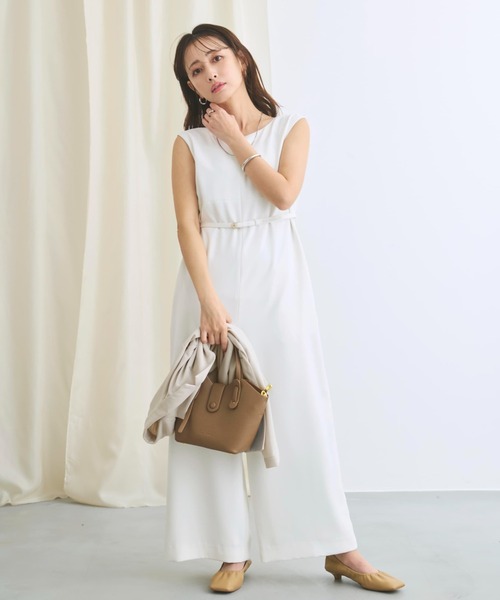 COHINA(コヒナ)の「キーネックとろみオールインワン 【低身長・小柄女性】(つなぎ/オールインワン・レディース・ブラック/ホワイト/ネイビー・REGULAR/SHORT)」の22枚目の写真