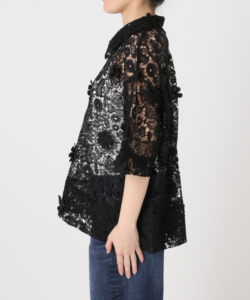 Spick & Span(スピックアンドスパン)の「《一部店舗+WEB限定》LAYAS/レイヤーズ レース半袖シャツ(シャツ/ブラウス・レディース・ホワイト/ブラック・FREE)」の19枚目の写真
