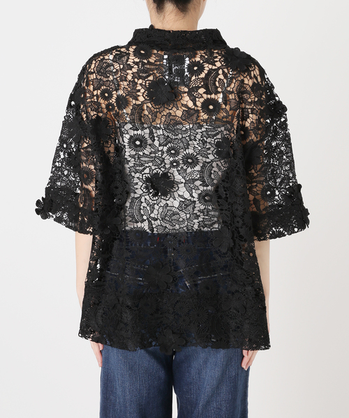 Spick & Span(スピックアンドスパン)の「《一部店舗+WEB限定》LAYAS/レイヤーズ レース半袖シャツ(シャツ/ブラウス・レディース・ホワイト/ブラック・FREE)」の20枚目の写真