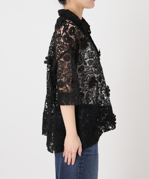 Spick & Span(スピックアンドスパン)の「《一部店舗+WEB限定》LAYAS/レイヤーズ レース半袖シャツ(シャツ/ブラウス・レディース・ホワイト/ブラック・FREE)」の21枚目の写真