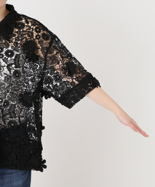 Spick & Span(スピックアンドスパン)の「《一部店舗+WEB限定》LAYAS/レイヤーズ レース半袖シャツ(シャツ/ブラウス・レディース・ホワイト/ブラック・FREE)」の22枚目の写真