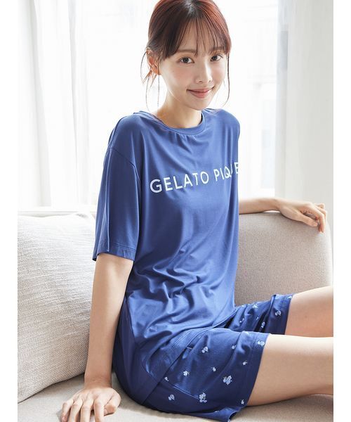 接触冷感】モチーフ4柄Tシャツ（ルームウェア/パジャマ）｜gelato