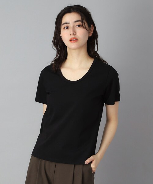 DRESSTERIOR（ドレステリア）の「【接触冷感/抗菌防臭/UVカット】クールデオドラント UネックTシャツ（Tシャツ/カットソー・レディース・ライトグレー/ホワイト/ブラック・36/34/38）」の7枚目の写真