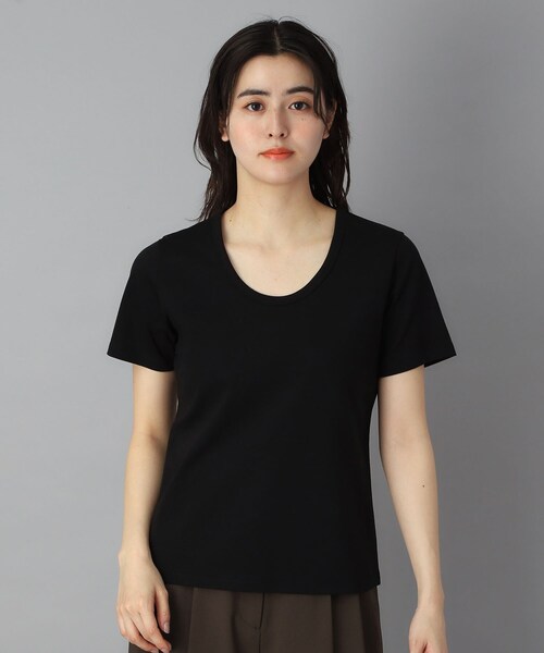 DRESSTERIOR（ドレステリア）の「【接触冷感/抗菌防臭/UVカット】クールデオドラント UネックTシャツ（Tシャツ/カットソー・レディース・ライトグレー/ホワイト/ブラック・36/34/38）」の8枚目の写真