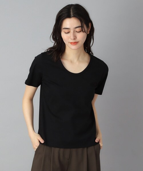 DRESSTERIOR（ドレステリア）の「【接触冷感/抗菌防臭/UVカット】クールデオドラント UネックTシャツ（Tシャツ/カットソー・レディース・ライトグレー/ホワイト/ブラック・36/34/38）」の9枚目の写真