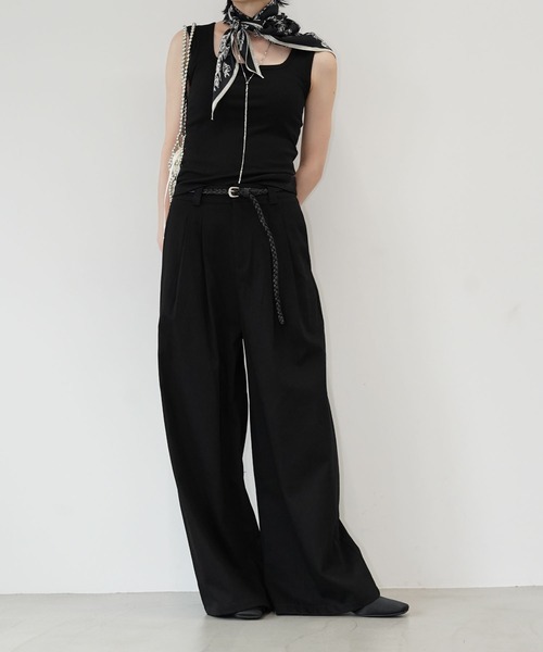 chuclla(チュクラ)の「ダブルタックワイドパンツ chw26s188(その他パンツ・レディース・ブラック/ホワイト・L/M/S)」の10枚目の写真