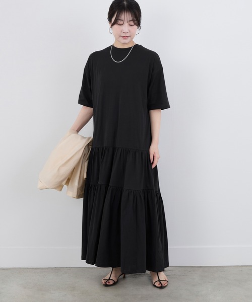 MICA&DEAL(マイカ&ディール)の「【WEB限定】ティアードカットワンピース(ワンピース・レディース・ブラック/サンドベージュ・FREE)」の1枚目の写真