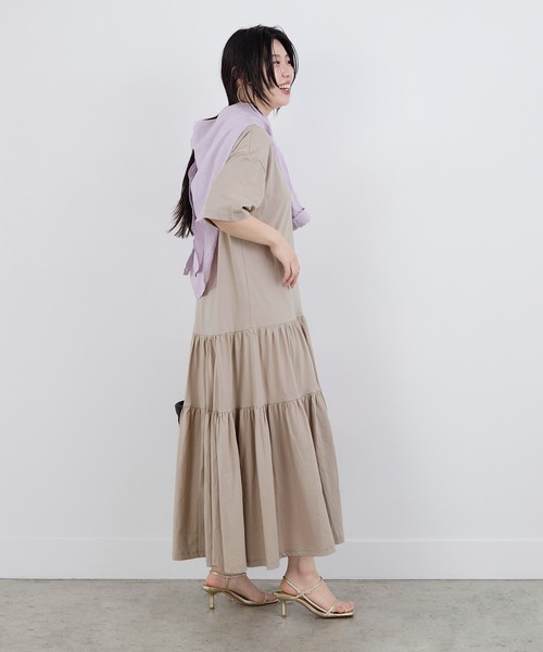 MICA&DEAL(マイカ&ディール)の「【WEB限定】ティアードカットワンピース(ワンピース・レディース・ブラック/サンドベージュ・FREE)」の8枚目の写真