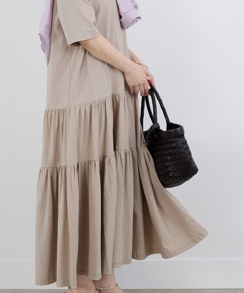 MICA&DEAL(マイカ&ディール)の「【WEB限定】ティアードカットワンピース(ワンピース・レディース・ブラック/サンドベージュ・FREE)」の7枚目の写真