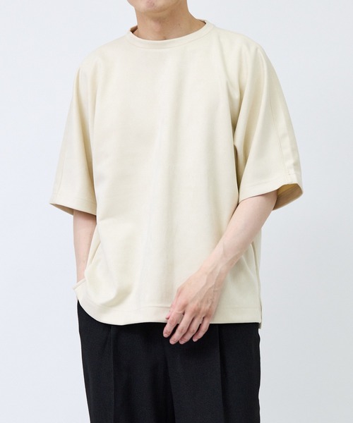 le cercle ADAM ET ROPE'(ルセルクルアダムエロペ)の「フェイクスエードプルオーバー(Tシャツ/カットソー・メンズ・チャコールグレー/キナリ/オリーブ・L/LL/M)」の16枚目の写真