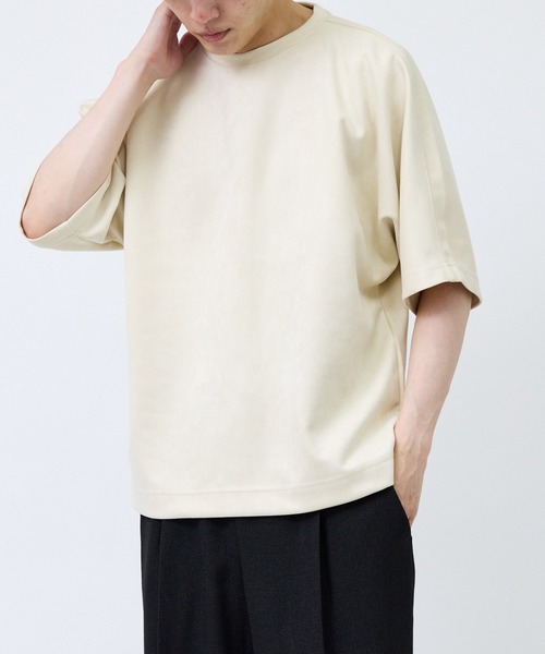 le cercle ADAM ET ROPE'(ルセルクルアダムエロペ)の「フェイクスエードプルオーバー(Tシャツ/カットソー・メンズ・チャコールグレー/キナリ/オリーブ・L/LL/M)」の17枚目の写真