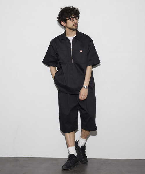 REDKAP バギーショーツ バギーパンツ ブラック L RED KAP/レッドキャップ 別注 2TUCK WIDE BAGGY SHORTS/2タック ワイド