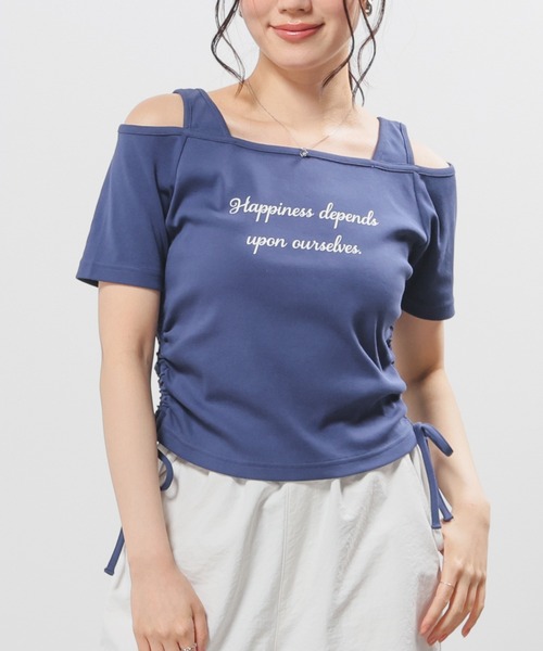Honeys(ハニーズ)の「タンクレイヤードトップス(Tシャツ/カットソー・レディース・ブラック/モカ/ダークブルー/ホワイト・L/M/S)」の1枚目の写真