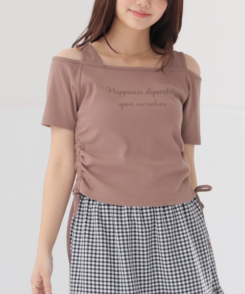 Honeys(ハニーズ)の「タンクレイヤードトップス(Tシャツ/カットソー・レディース・ブラック/モカ/ダークブルー/ホワイト・L/M/S)」の4枚目の写真