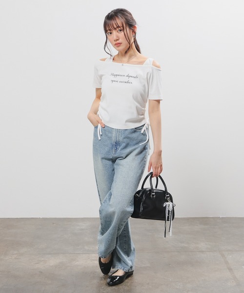 Honeys(ハニーズ)の「タンクレイヤードトップス(Tシャツ/カットソー・レディース・ブラック/モカ/ダークブルー/ホワイト・L/M/S)」の5枚目の写真