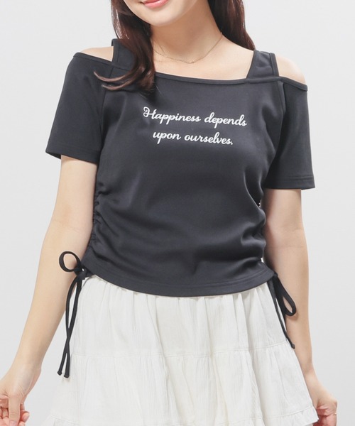 Honeys(ハニーズ)の「タンクレイヤードトップス(Tシャツ/カットソー・レディース・ブラック/モカ/ダークブルー/ホワイト・L/M/S)」の8枚目の写真