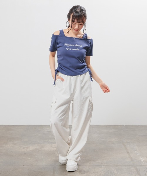 Honeys(ハニーズ)の「タンクレイヤードトップス(Tシャツ/カットソー・レディース・ブラック/モカ/ダークブルー/ホワイト・L/M/S)」の9枚目の写真