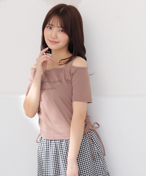 Honeys(ハニーズ)の「タンクレイヤードトップス(Tシャツ/カットソー・レディース・ブラック/モカ/ダークブルー/ホワイト・L/M/S)」の12枚目の写真