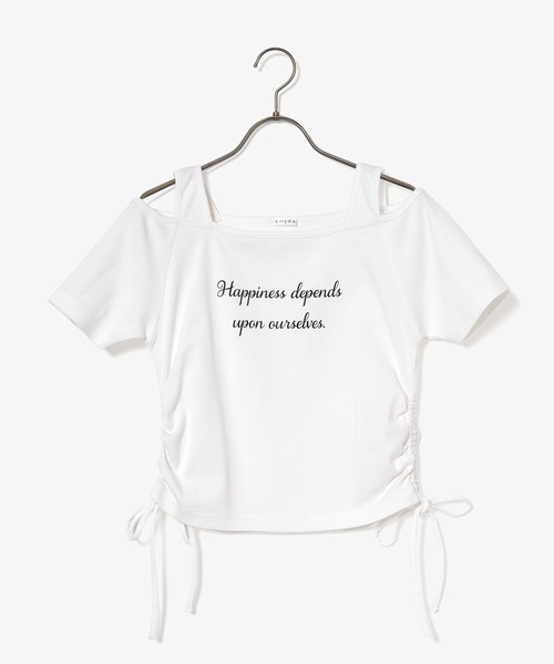 Honeys(ハニーズ)の「タンクレイヤードトップス(Tシャツ/カットソー・レディース・ブラック/モカ/ダークブルー/ホワイト・L/M/S)」の14枚目の写真