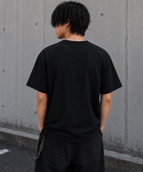 BENDER TOKYO(ベンダートウキョウ)の「ラインストーン ワンポイント クロスモチーフ ジャストフィット テレコ ヘンリーネック Tシャツ(Tシャツ/カットソー・メンズ・ホワイト/ホワイト系その他/ブラック/ブラック系その他・L/M)」の12枚目の写真