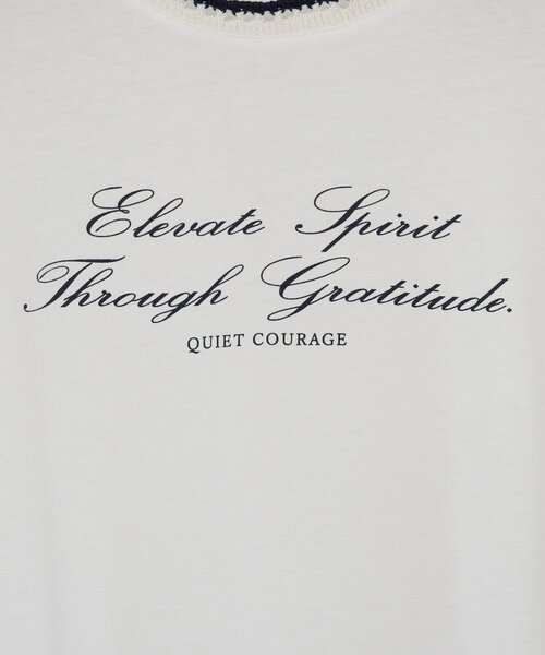 DISCOAT（ディスコート）の「【WEB限定】衿編みロゴTシャツ（Tシャツ/カットソー・レディース・ネイビー/チャコールグレー/オフホワイト・MEDIUM）」の5枚目の写真