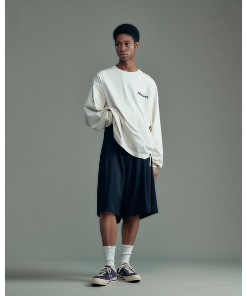 ADAM PATEK(アダムパテック)の「ADAMPATEK/twill wide easy shorts/ドライツイルワイドショートパンツ(AP2618035)(その他パンツ・レディース・ブラック/グレー・1/2)」の5枚目の写真