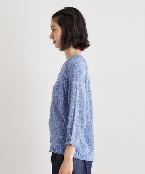 LAURA ASHLEY(ローラアシュレイ)の「【日本製/ワンマイルウエア】ギマブークレーヤーン カーディガン(カーディガン/ボレロ・レディース・ブルー/ダークグリーン・38)」の12枚目の写真