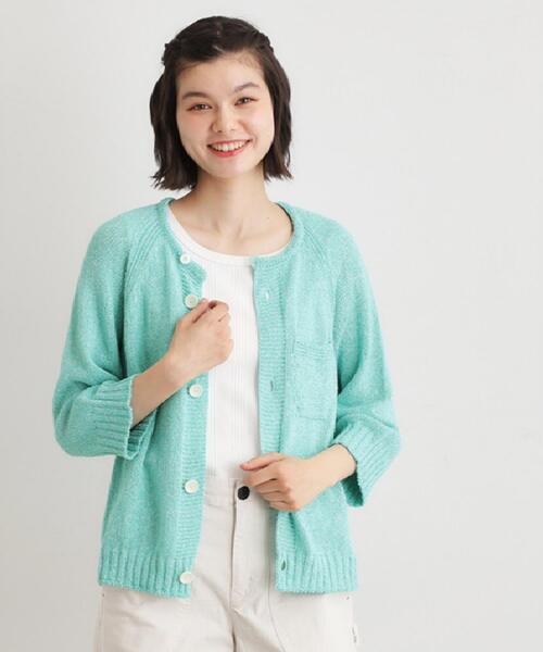 LAURA ASHLEY(ローラアシュレイ)の「【日本製/ワンマイルウエア】ギマブークレーヤーン カーディガン(カーディガン/ボレロ・レディース・ブルー/ダークグリーン・38)」の18枚目の写真