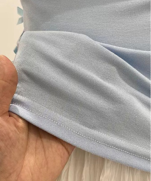 MAISON DE THERESE(メゾン ド テレーズ)の「フェイクツーピース カップ付き T シャツ サイドカット ギャル(Tシャツ/カットソー・レディース・ブラック/ブルー/グレー・FREE)」の10枚目の写真