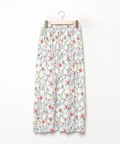 セットアップ対応商品】ボタニカルローンプリントプリーツ スカート