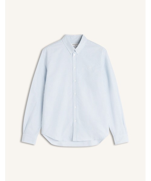 Maison Kitsune(メゾンキツネ)の「PROFILE FOX STRIPED REGULAR SHIRT(シャツ/ブラウス・メンズ・スカイブルー系・M/XS)」の2枚目の写真
