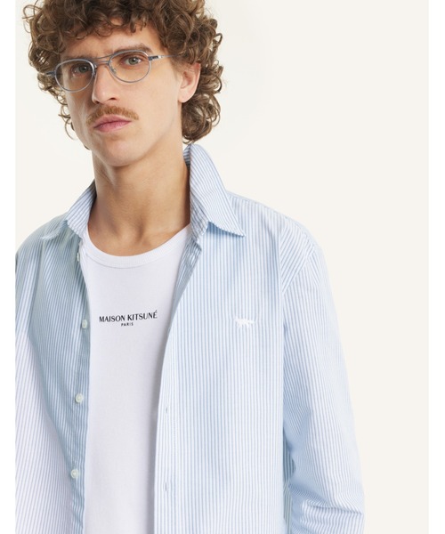 Maison Kitsune(メゾンキツネ)の「PROFILE FOX STRIPED REGULAR SHIRT(シャツ/ブラウス・メンズ・スカイブルー系・M/XS)」の8枚目の写真