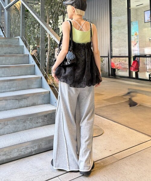 w closet(ダブルクローゼット)の「シアーバルーンキャミ 夏服(キャミソール・レディース・オフホワイト/ブラック/ブルー・FREE)」の12枚目の写真