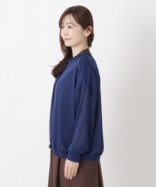 one'sterrace（ワンズテラス）の「【ひんやり/UV】クルーネック ボリューム袖UVカーディガン（カーディガン/ボレロ・レディース・ブルー系その他7・02）」の3枚目の写真