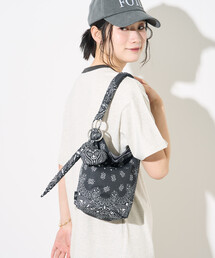 【Beach & Festival】バンダナ柄 チャーム付き バケツバッグ