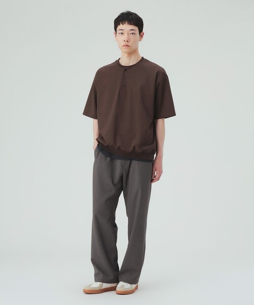 BEAMS HEART（ビームスハート）の「【8/6値下げ】ポリトロ リブ ヘンリーネック Tシャツ（Tシャツ/カットソー・メンズ・ブラック/ダークブラウン・S/M/XL/L）」の15枚目の写真