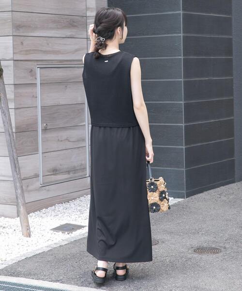 ITEMS URBANRESEARCH(アイテムズ アーバンリサーチ)の「ニットベストセットノースリーブワンピース(ワンピース・レディース・ブラック/イエロー系その他/ベージュ・FREE)」の9枚目の写真