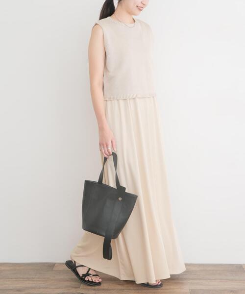 ITEMS URBANRESEARCH(アイテムズ アーバンリサーチ)の「ニットベストセットノースリーブワンピース(ワンピース・レディース・ブラック/イエロー系その他/ベージュ・FREE)」の14枚目の写真