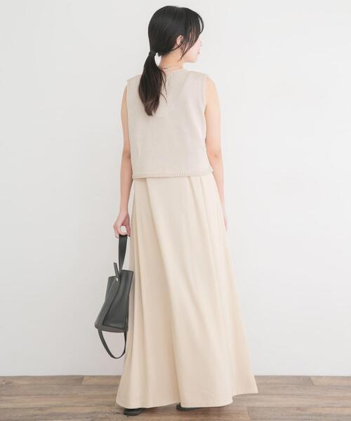 ITEMS URBANRESEARCH(アイテムズ アーバンリサーチ)の「ニットベストセットノースリーブワンピース(ワンピース・レディース・ブラック/イエロー系その他/ベージュ・FREE)」の15枚目の写真