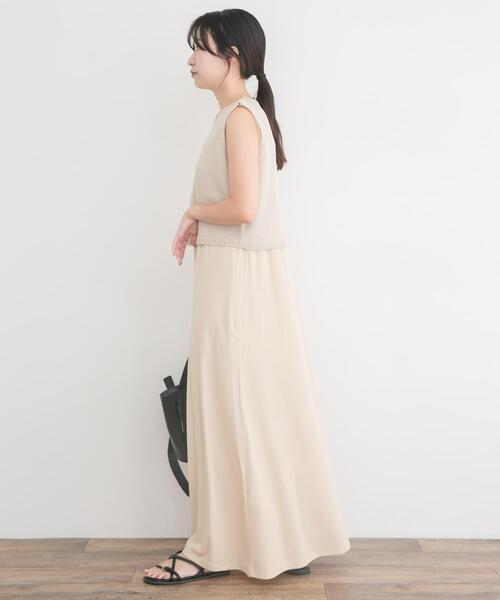 ITEMS URBANRESEARCH(アイテムズ アーバンリサーチ)の「ニットベストセットノースリーブワンピース(ワンピース・レディース・ブラック/イエロー系その他/ベージュ・FREE)」の16枚目の写真