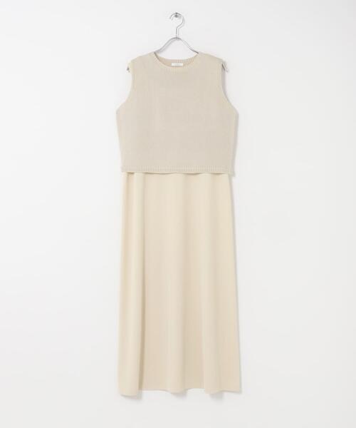 ITEMS URBANRESEARCH(アイテムズ アーバンリサーチ)の「ニットベストセットノースリーブワンピース(ワンピース・レディース・ブラック/イエロー系その他/ベージュ・FREE)」の17枚目の写真
