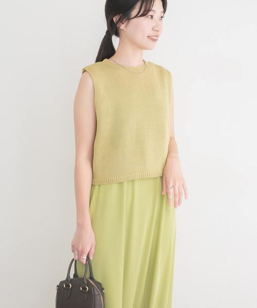 ITEMS URBANRESEARCH(アイテムズ アーバンリサーチ)の「ニットベストセットノースリーブワンピース(ワンピース・レディース・ブラック/イエロー系その他/ベージュ・FREE)」の19枚目の写真