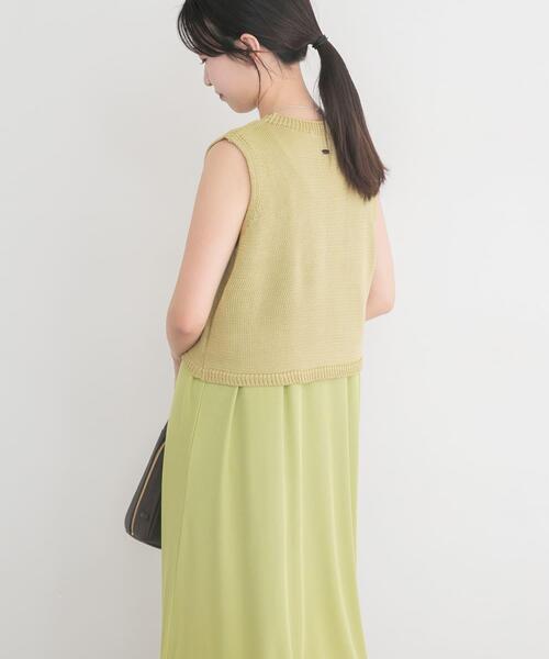 ITEMS URBANRESEARCH(アイテムズ アーバンリサーチ)の「ニットベストセットノースリーブワンピース(ワンピース・レディース・ブラック/イエロー系その他/ベージュ・FREE)」の20枚目の写真